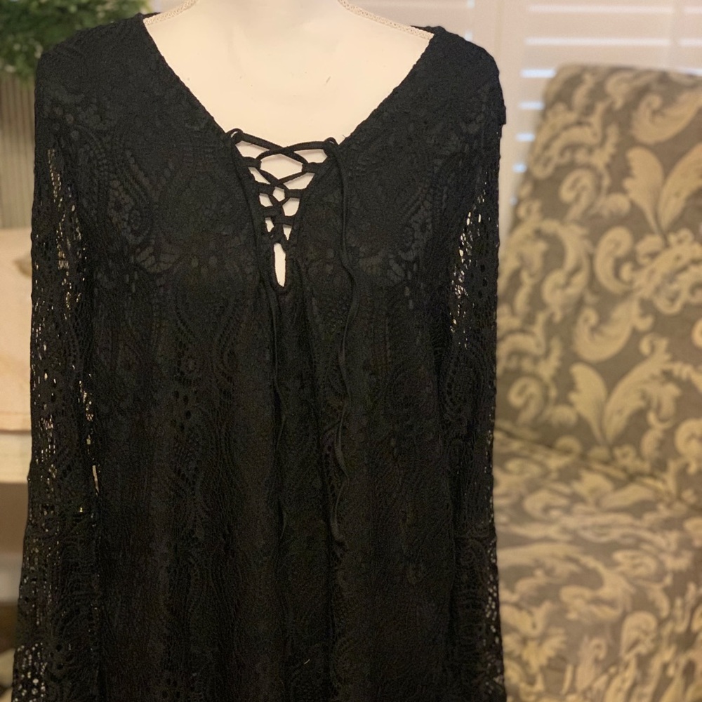 Black lace style blouse/Top size 3x